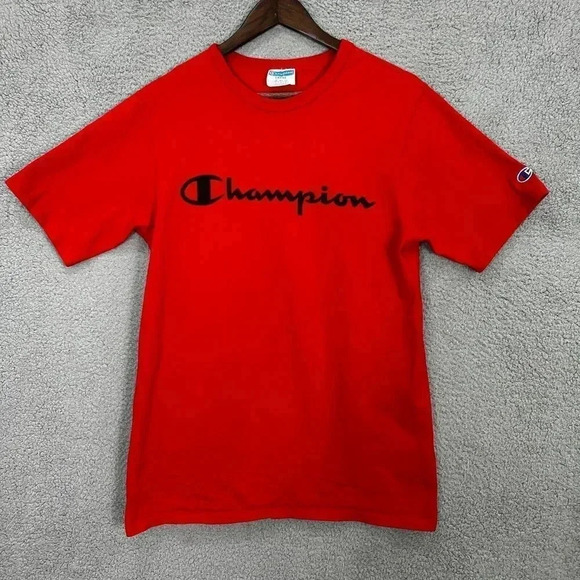 Champion Shirt mens large red black Signature Logo Streetwear Athletic‎ adult - Picture 1 of 5